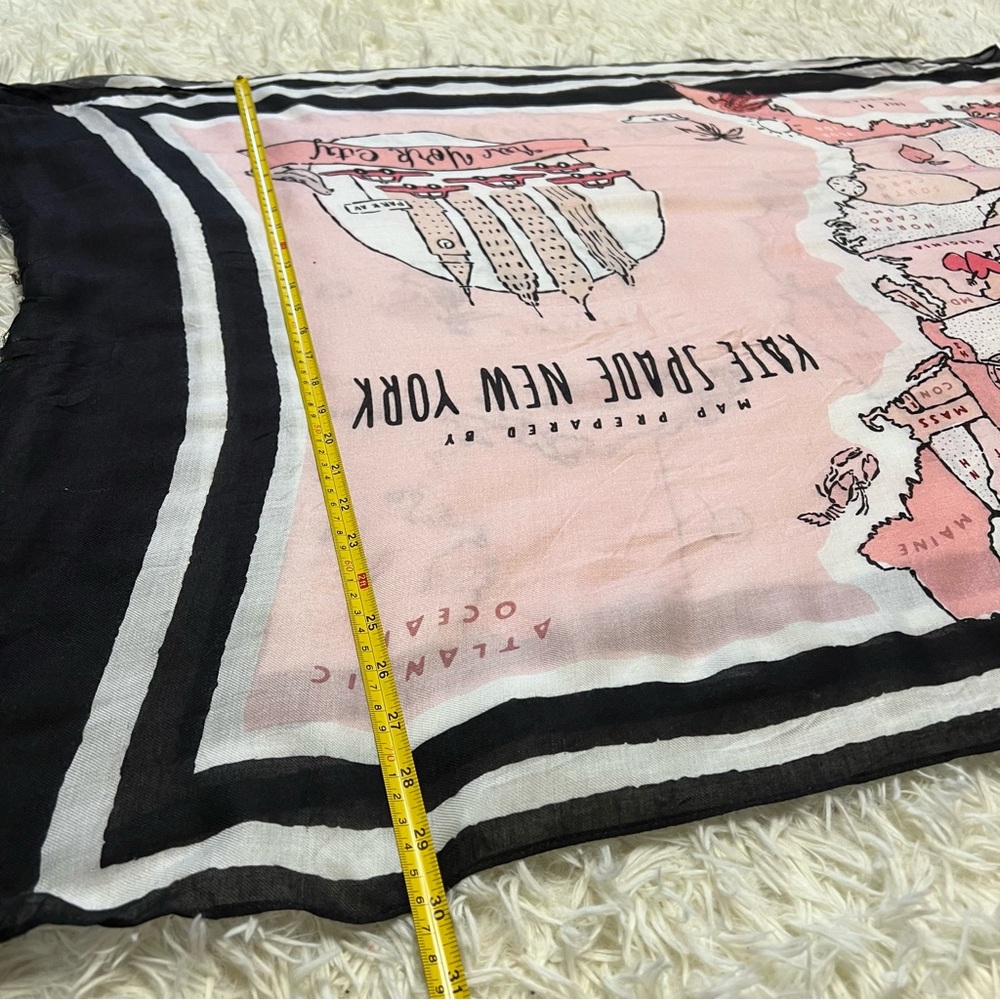 Kate Spade Map Of USA 80X30 inch Rectangle Viscose Scarf New No Tags Wanderlust - Picture 9 of 11